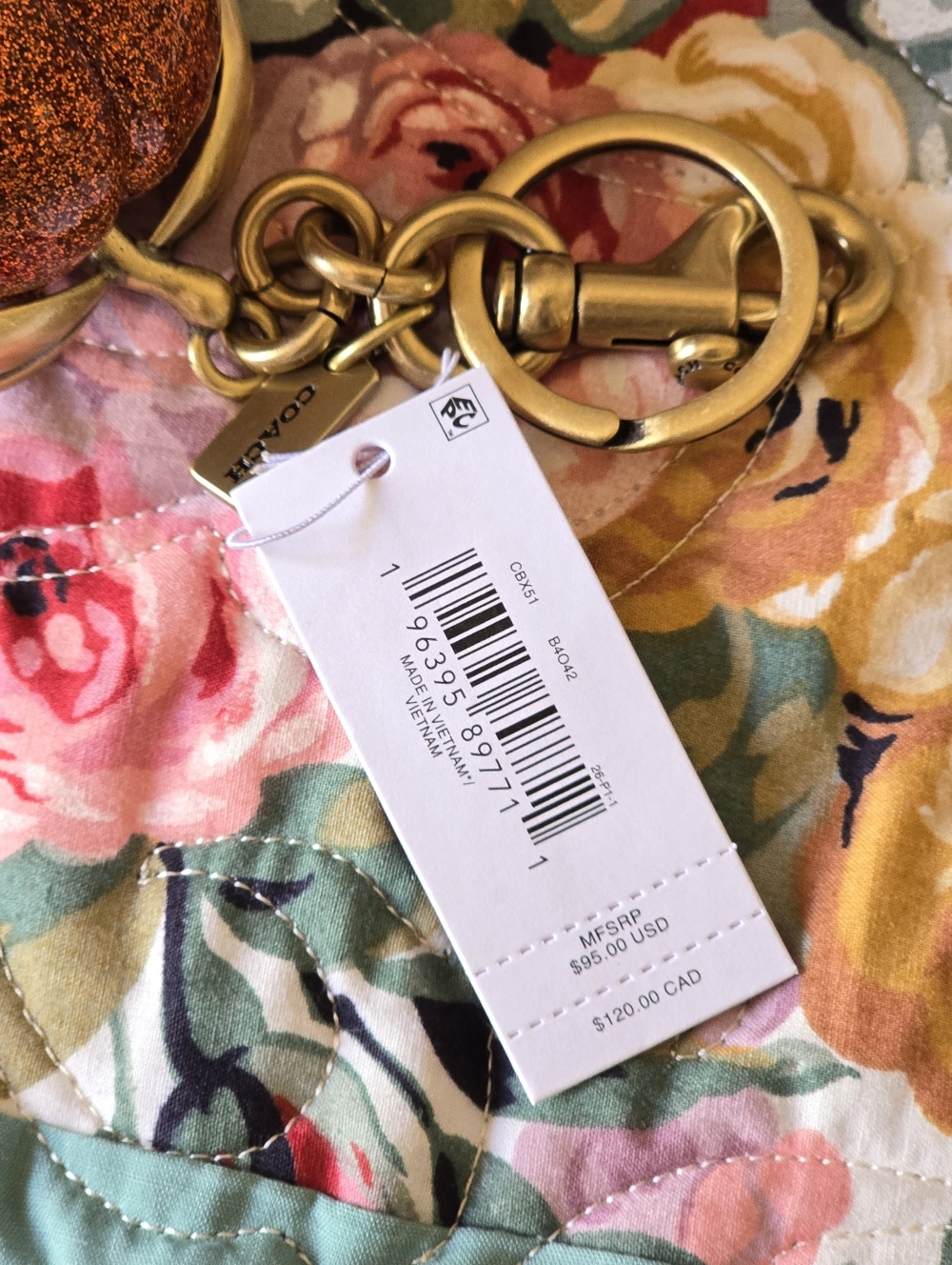 *NWT* COACH "The Summer I Turned Pretty" Peach Bag Charm - Picture 7 of 9